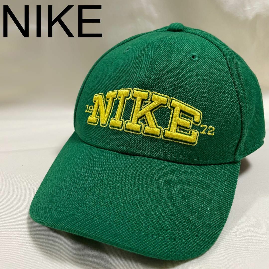 NIKE - NIKE 帽子 キャップ ナイキ グリーン緑 黄色 刺繍ロゴ ウール