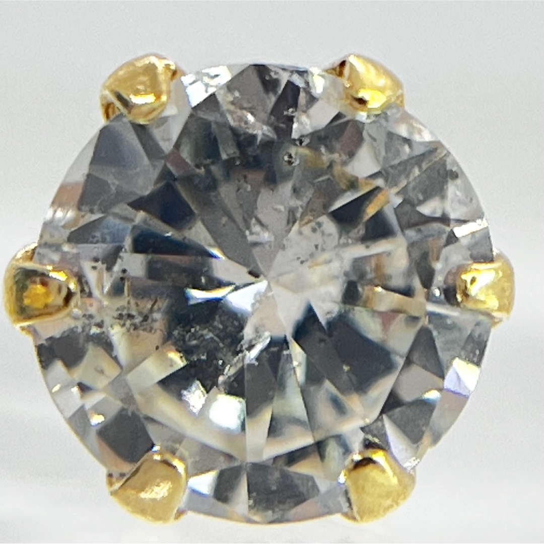 新品　天然ダイヤモンド  18金K18  6本爪 ピアス 一粒