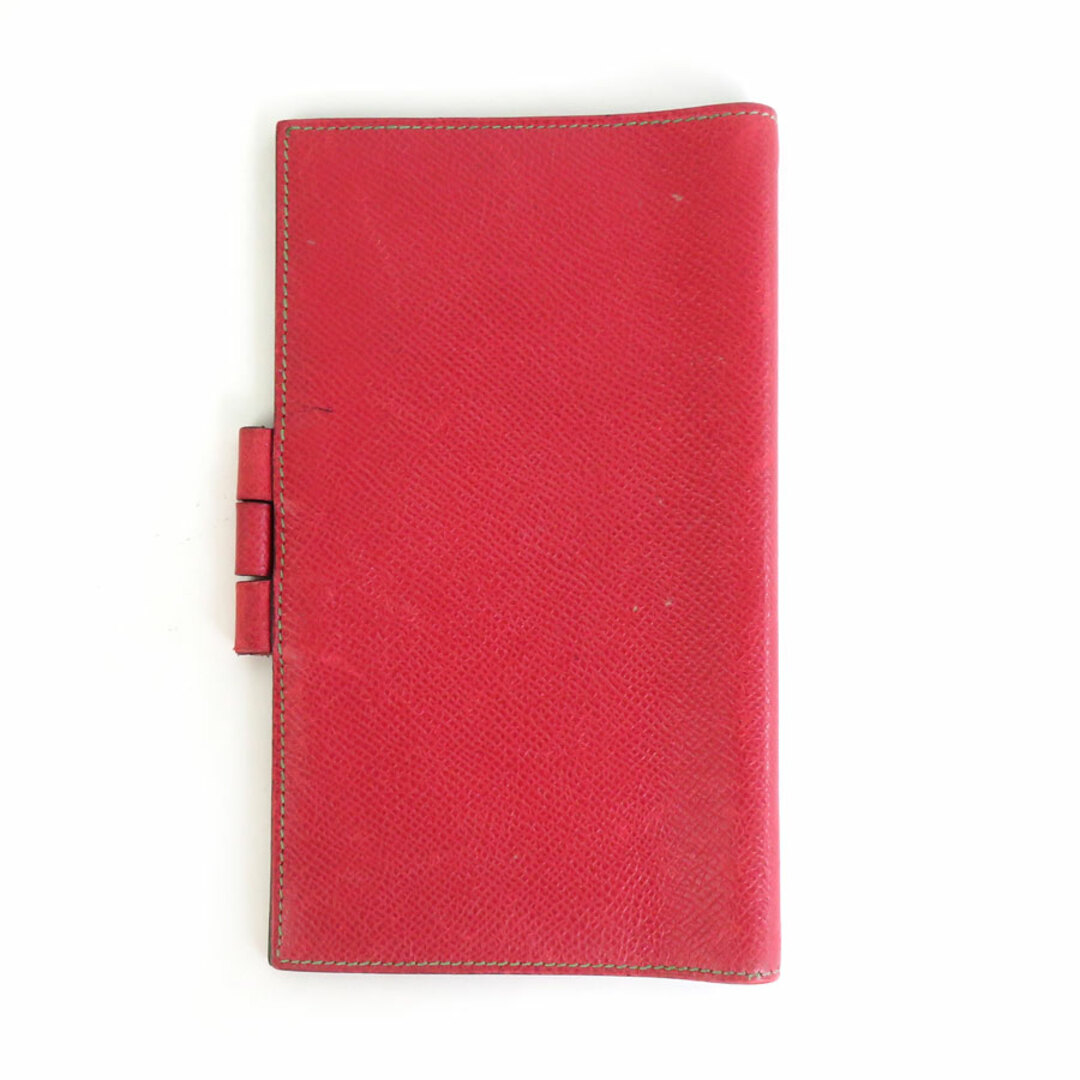 エルメス HERMES 手帳カバー ボールペン レザー/シルバー925 レッド