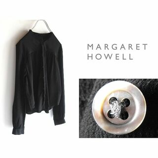 MARGARET HOWELL カシミア＆シルク ニットセーター 黒