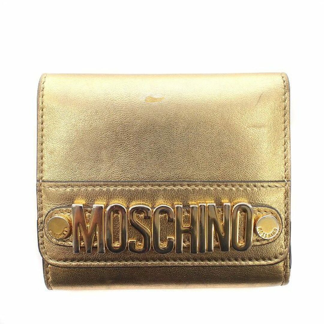 モスキーノ MOSCHINO 財布 三つ折り レザー メタリック ゴールド | フリマアプリ ラクマ