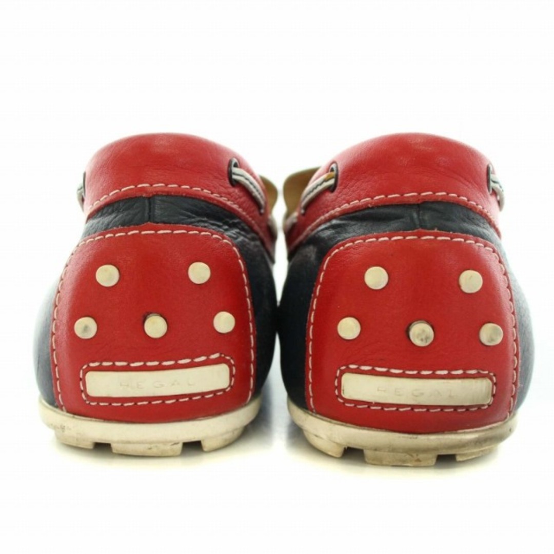 REGAL(リーガル)のリーガル デッキシューズ ドライビングシューズ レザー 25.0cm 紺 白 赤 メンズの靴/シューズ(デッキシューズ)の商品写真