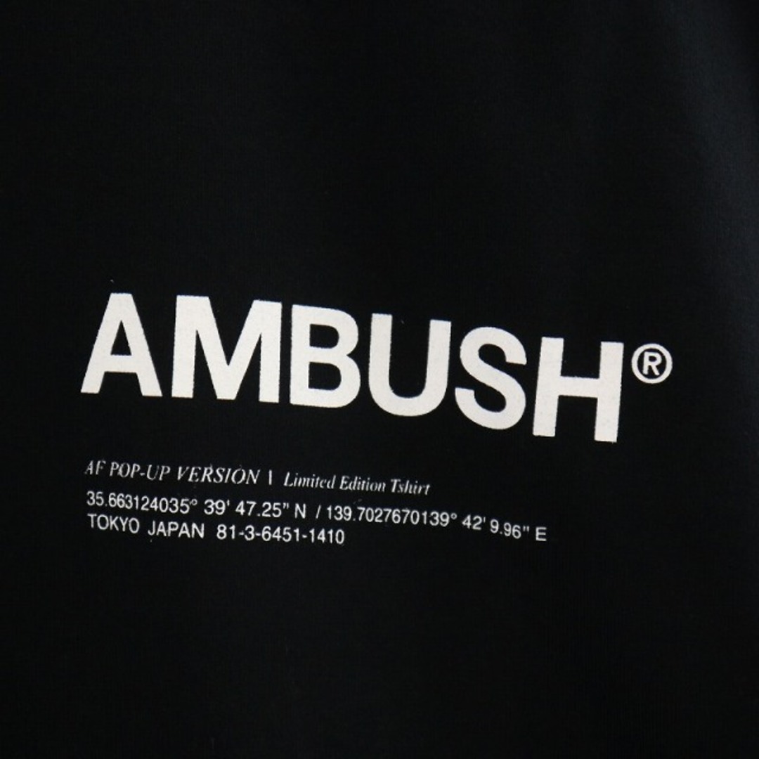 AMBUSH アマゾン Amazon Tシャツ カットソー 半袖 3 L 黒 3