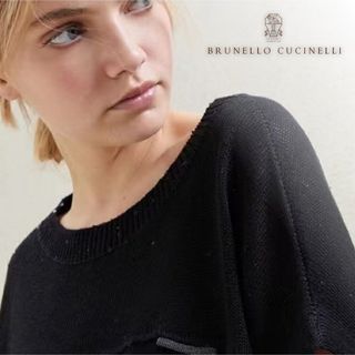 ブルネロクチネリ(BRUNELLO CUCINELLI)のJ63★未使用★極上モニーレ＆スパンコールつき サマーニット ブルネロクチネリ(ニット/セーター)