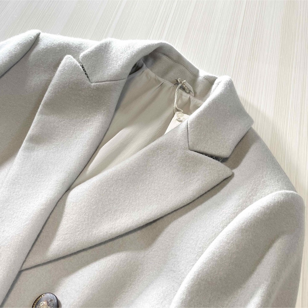 J未使用極上カシミヤ% ロングコート ブルネロクチネリ オイスター
