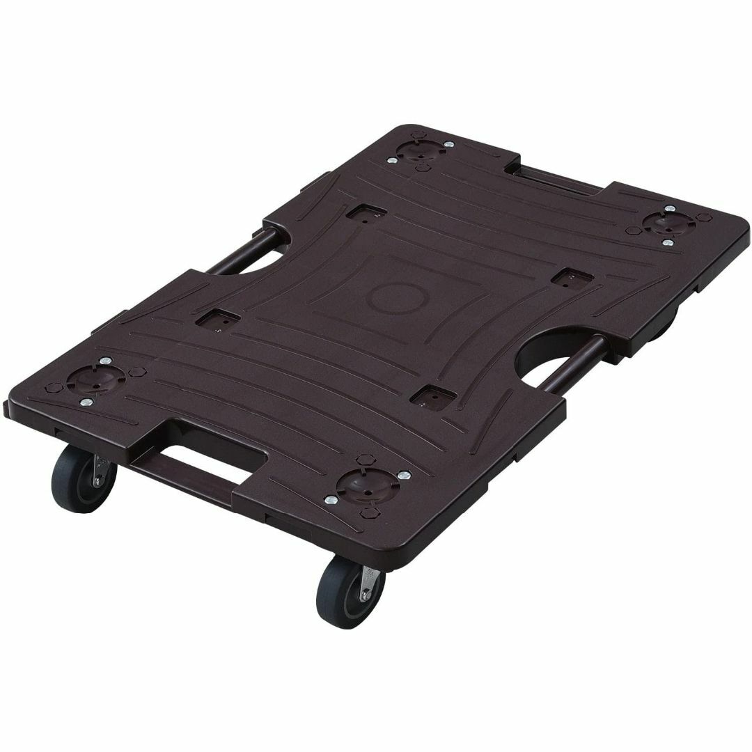 色:ダークブラウン_パターン名:単品山善 スマート連結平台車 40×60cm