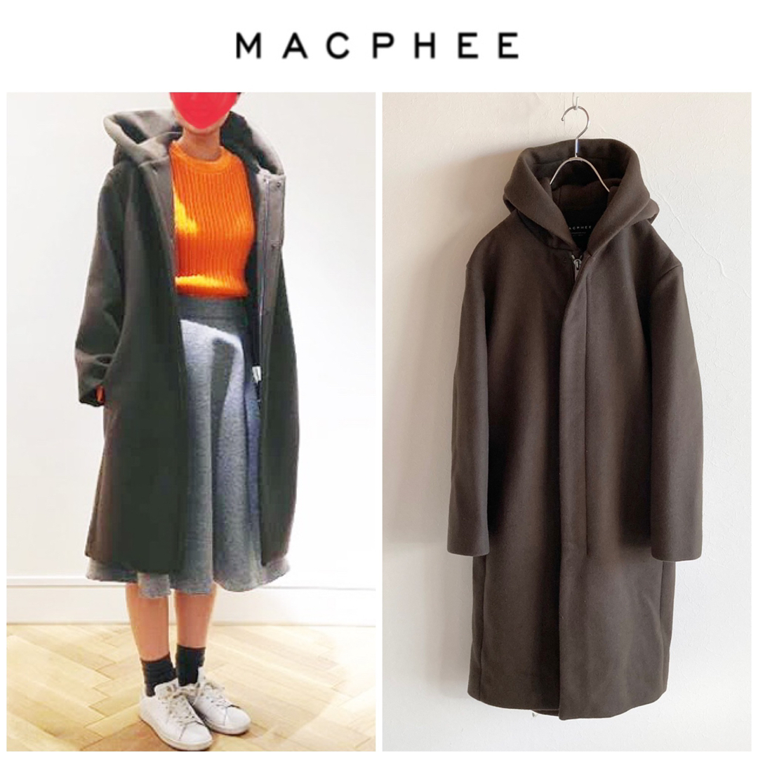 ♡美品♡マカフィー♡MACPHEE【S】フーテッドコート ロングコート ウール