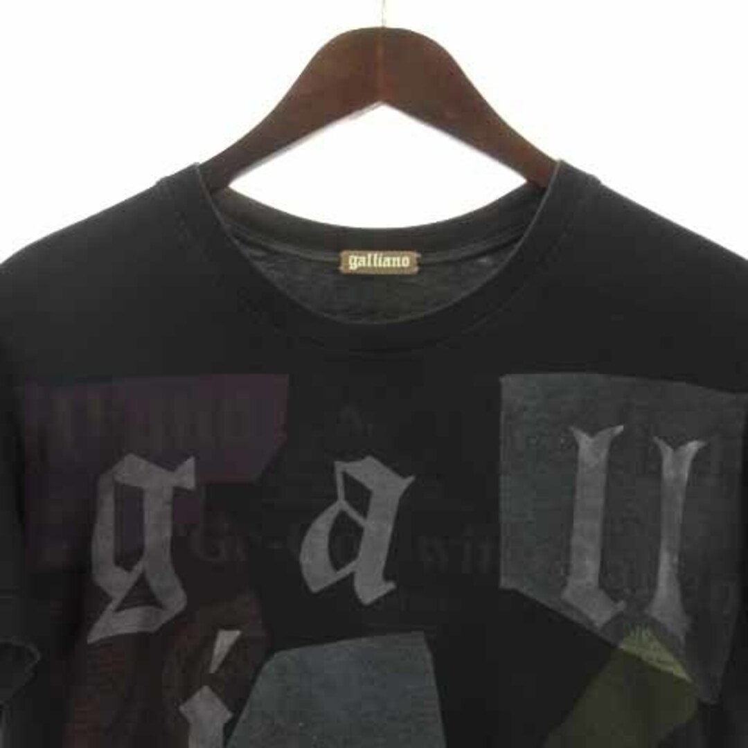 GALLIANO(ガリアーノ)のガリアーノ Tシャツ カットソー 半袖 ロゴ プリント イタリア製 ブラック M メンズのトップス(Tシャツ/カットソー(半袖/袖なし))の商品写真