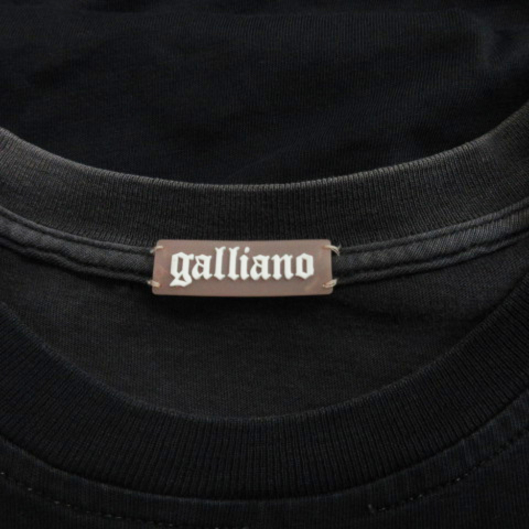 GALLIANO(ガリアーノ)のガリアーノ Tシャツ カットソー 半袖 ロゴ プリント イタリア製 ブラック M メンズのトップス(Tシャツ/カットソー(半袖/袖なし))の商品写真