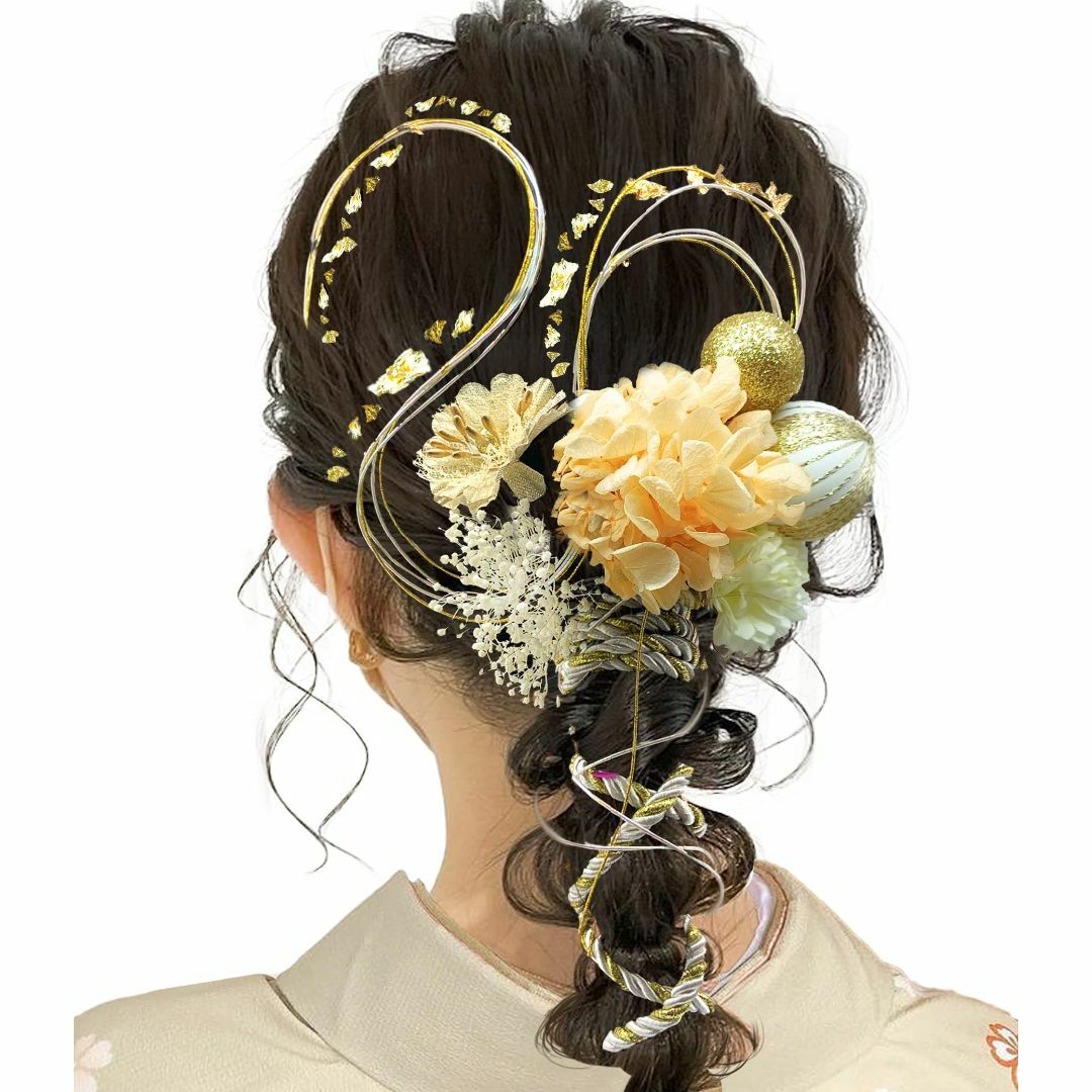 【色: シャンパン】JZOON 髪飾り 卒業式 成人式 ヘアアクセサリー アジサ
