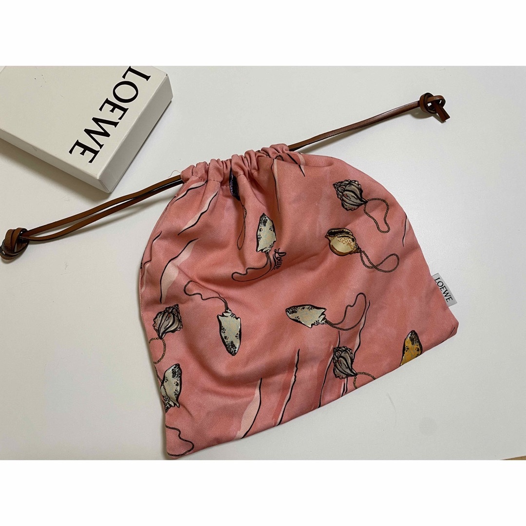 ☆美品 ロエべ ドローストリングポーチ 巾着 バッグインバッグ ピンク