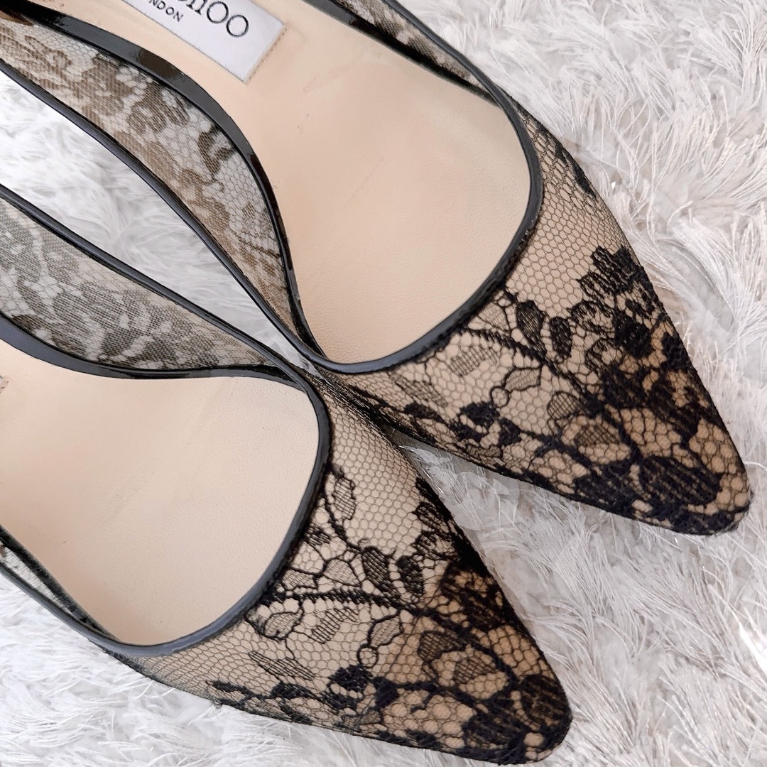 jimmy choo ジミーチュウ　パンプス　サンダル　ロミ40　レース　極美品