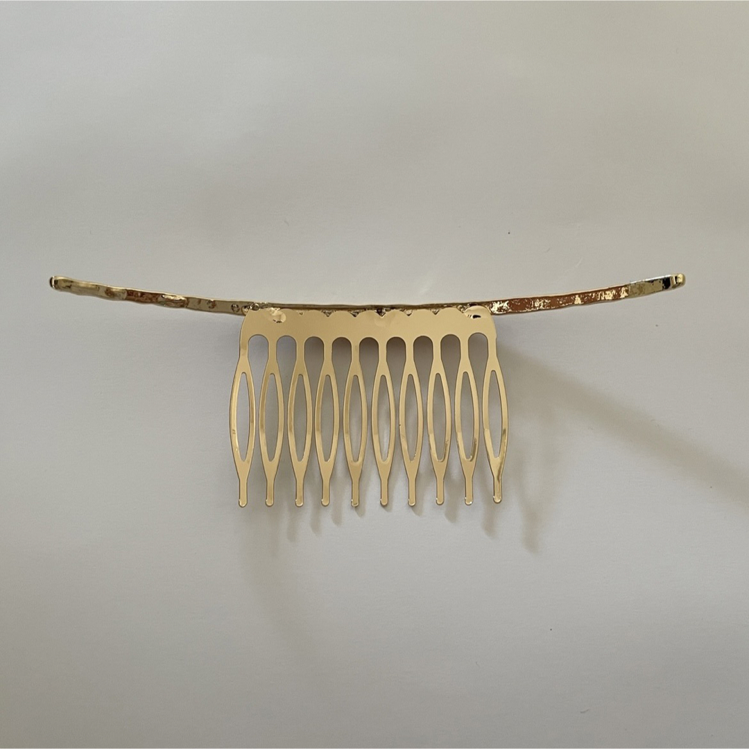 クレセントコーム ゴールド　ブライダル　ヘアピン　コーム　ヘアコーム レディースのヘアアクセサリー(ヘアピン)の商品写真