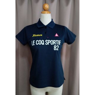 Le coq Sportif レイディスゴルフポロシャツ半袖 (ネイビーブルー)