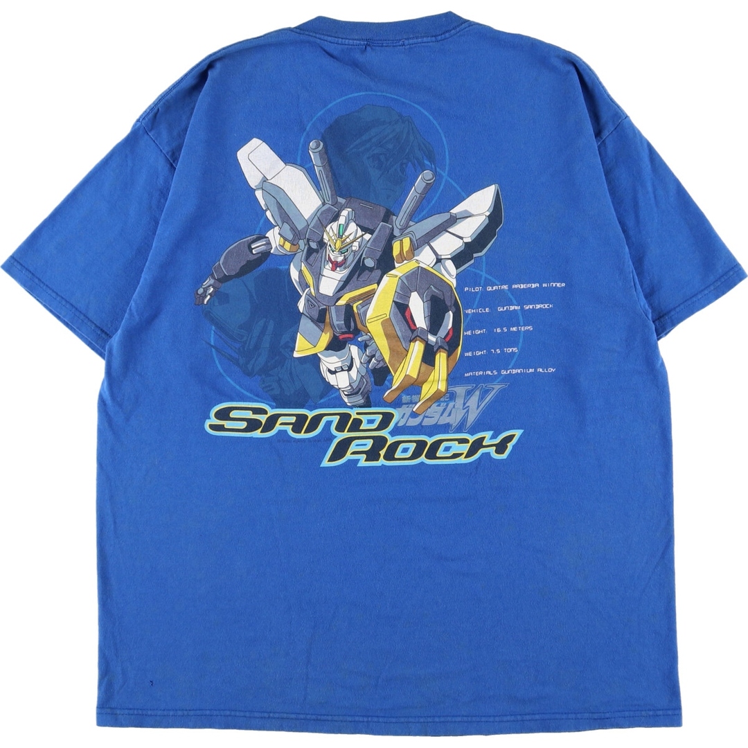 00年代 MOBILE SUIT GUNDAM W 機動戦士ガンダムW SANDROCK サンドロックガンダム アニメ キャラクタープリントTシャツ メンズXL /evb002326