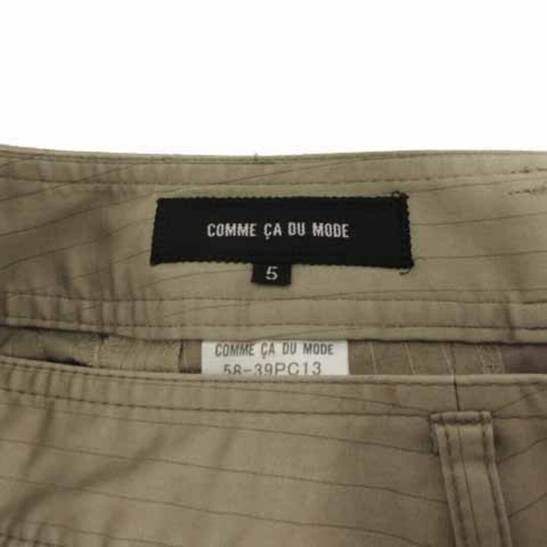 COMME CA DU MODE(コムサデモード)のコムサデモード パンツ 裾フレア コットン混 ストライプ ベージュ系 カーキ 5 レディースのパンツ(その他)の商品写真