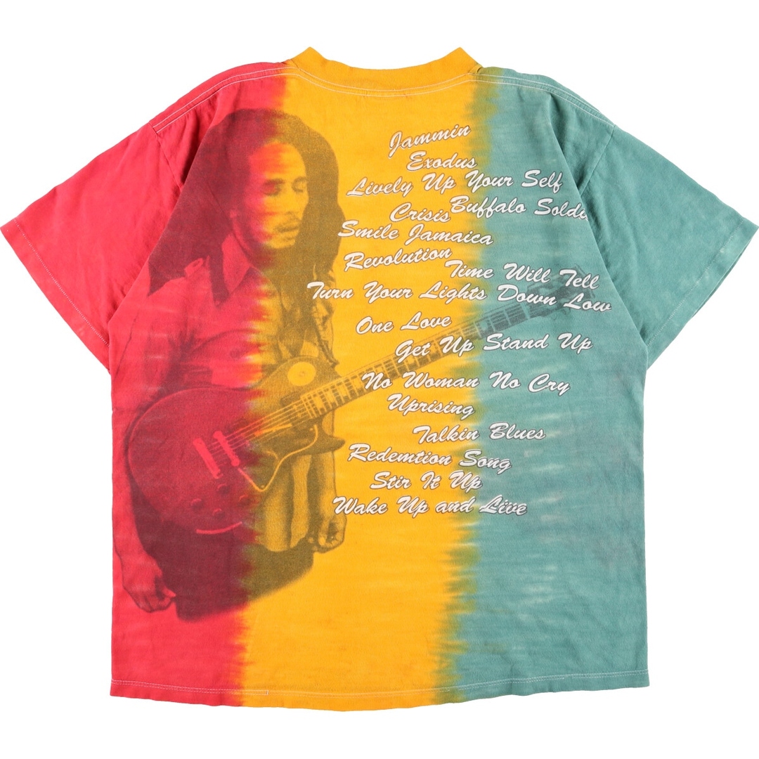 90年代 WILD OATS BOB MARLEY ボブマーリー 大判プリント 両面プリント ラップTシャツ ラップT USA製 メンズXL ヴィンテージ /evb002340