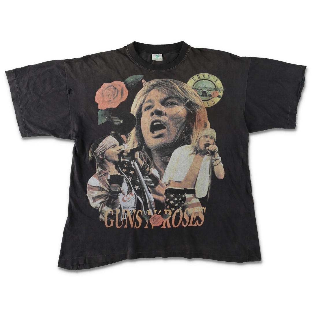 雰囲気系 90年代 Cotton Club GUNS N' ROSES ガンズアンドローゼズ AXL ROSE アクセルローズ 両面プリント バンドTシャツ バンT メンズXXL ヴィンテージ /evb002371