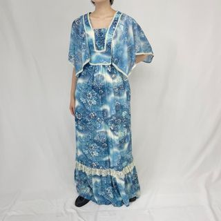 古着 70年代 花柄 マキシ丈 フレアワンピ―ス レディースM ヴィンテージ /eaa354162(その他)