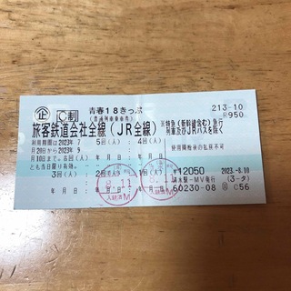 青春18きっぷ　1回分　返送不要(鉄道乗車券)