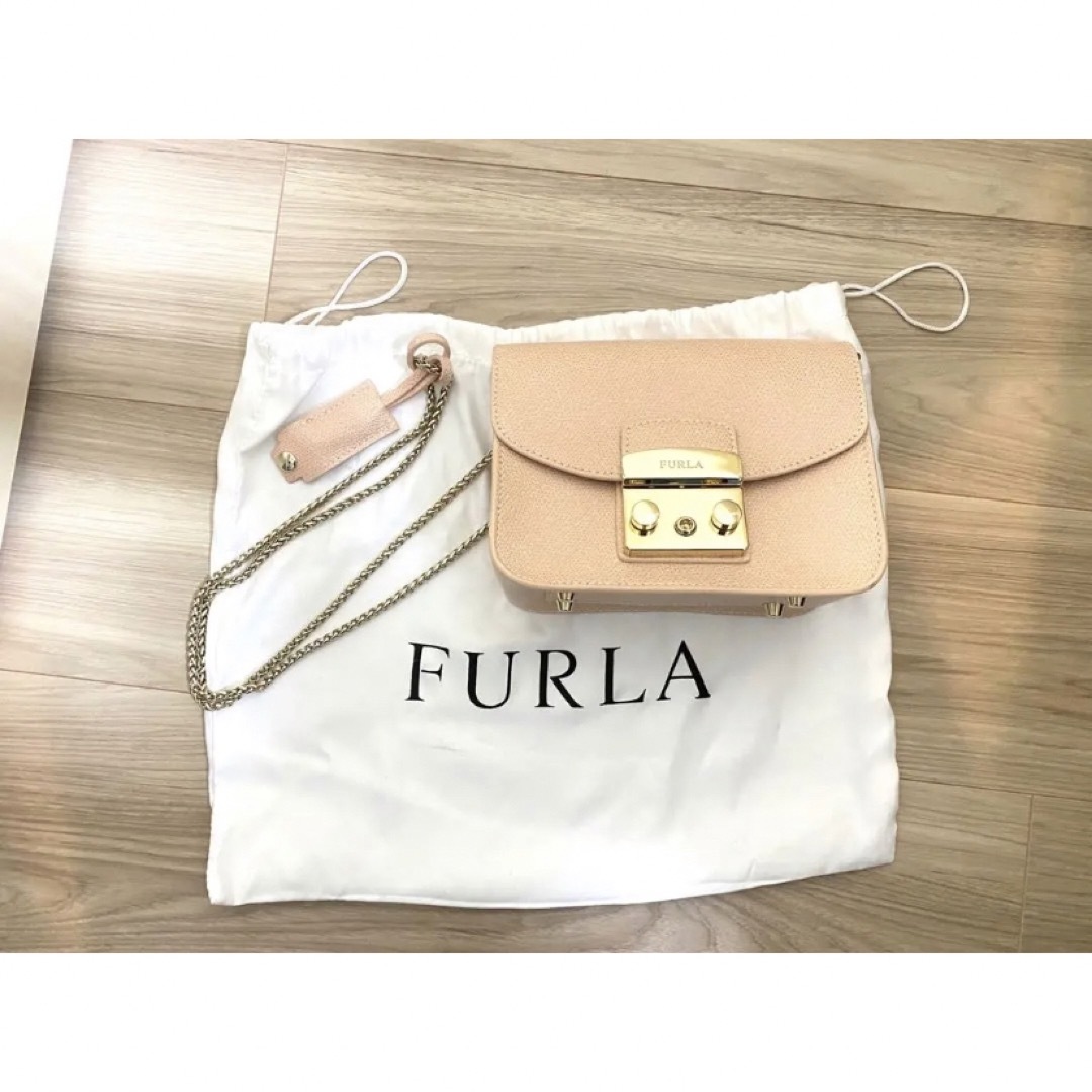 美品】FURLA フルラ メトロポリス ショルダーバッグ チェーン ピンク ...