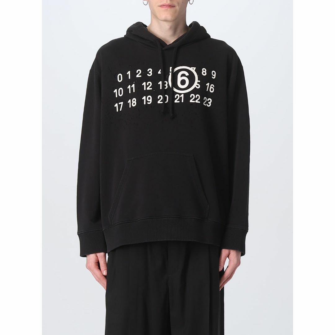 新品 MM6 Maison Margiela プリント ロゴ パーカー-