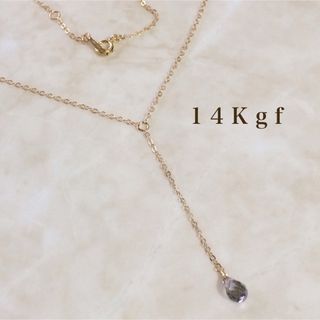 14Kgf/K14gfグレートパーズYラインネックレス 天然石  一粒ネックレス(ネックレス)