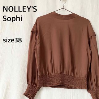 ノーリーズソフィー(NOLLEY'S sophi)のNOLLEY'S Sophi ノーリーズソフィ　ブラウン　長袖　薄手　シャツ(シャツ/ブラウス(長袖/七分))