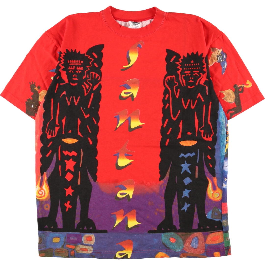 総柄生産国90年代 AN INCREDIBLE T-SHIRT Santana サンタナ バンドTシャツ バンT 総柄 メンズXL /evb000846