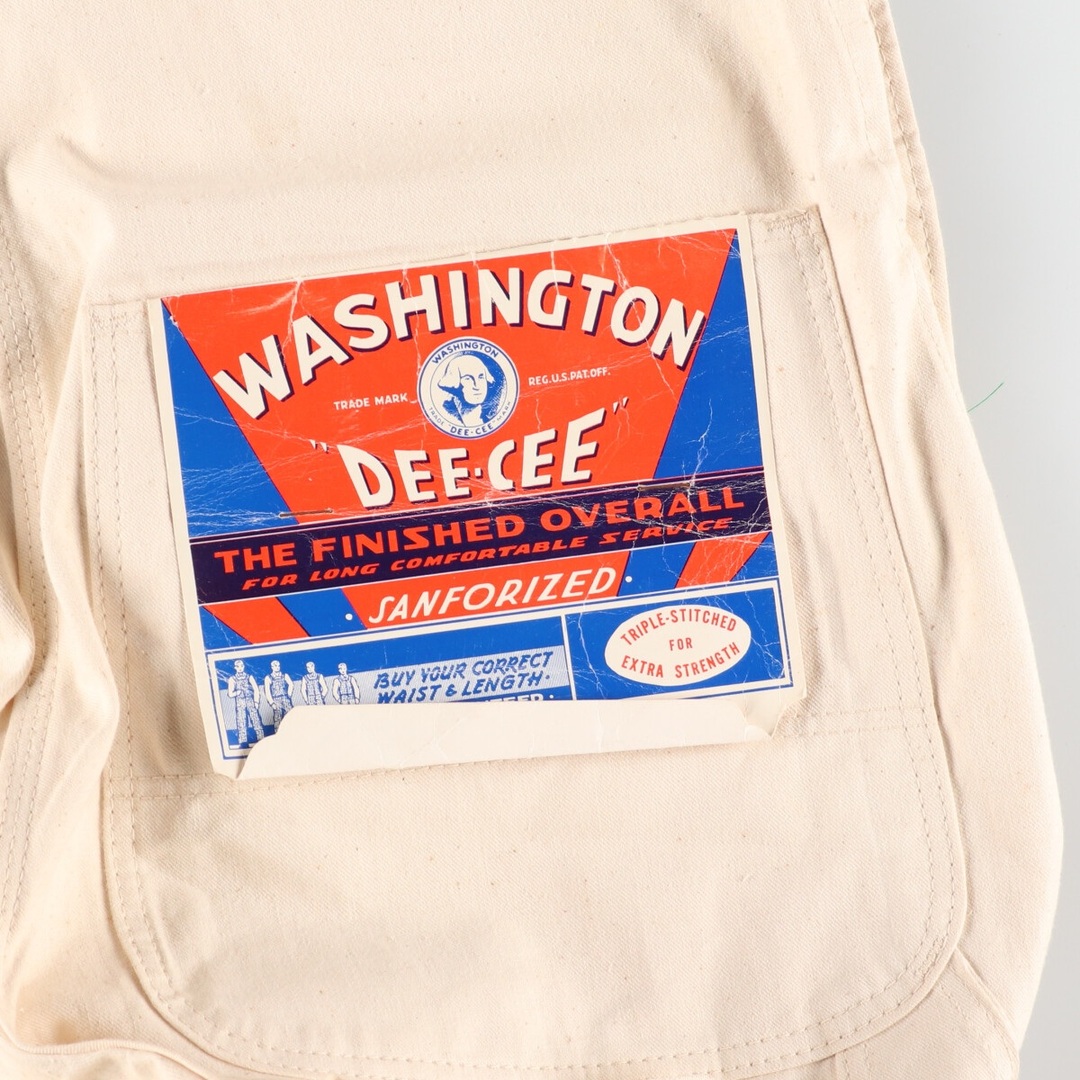 デッドストック DEADSTOCK 60年代 WACHINGTON DEE-CEE SANFORRIZED 生成りオーバーオール USA製 メンズw34 ヴィンテージ /evb001956 メンズのパンツ(サロペット/オーバーオール)の商品写真