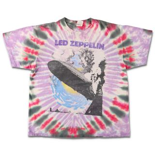 古着 雰囲気系 90年代 LED ZEPPELIN レッドツェッペリン タイダイ柄 バンドTシャツ バンT USA製 メンズXL ヴィンテージ /evb002312(Tシャツ/カットソー(半袖/袖なし))