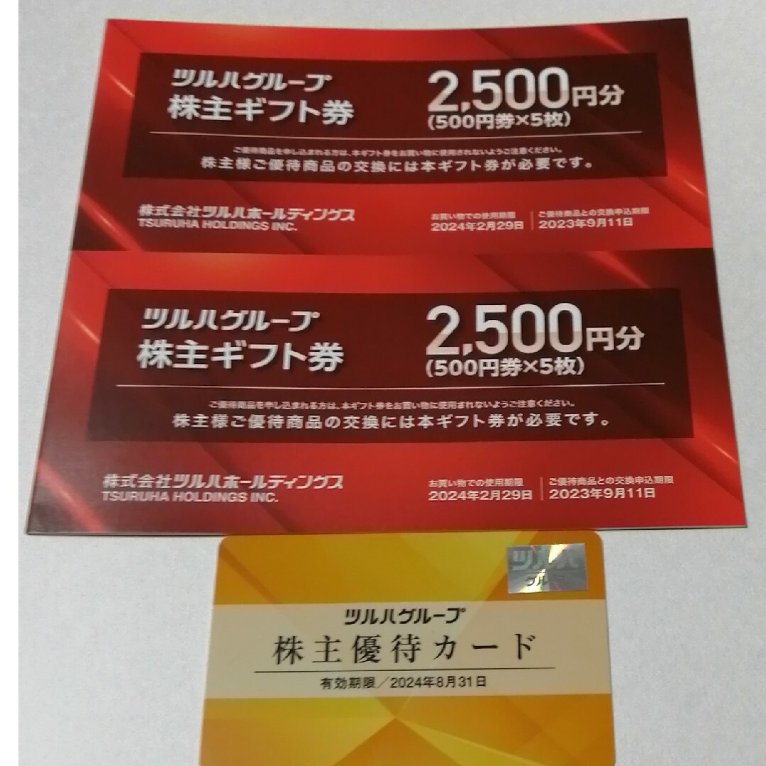 ツルハホールディングス　株主優待 5000円分+優待カード1枚ショッピング