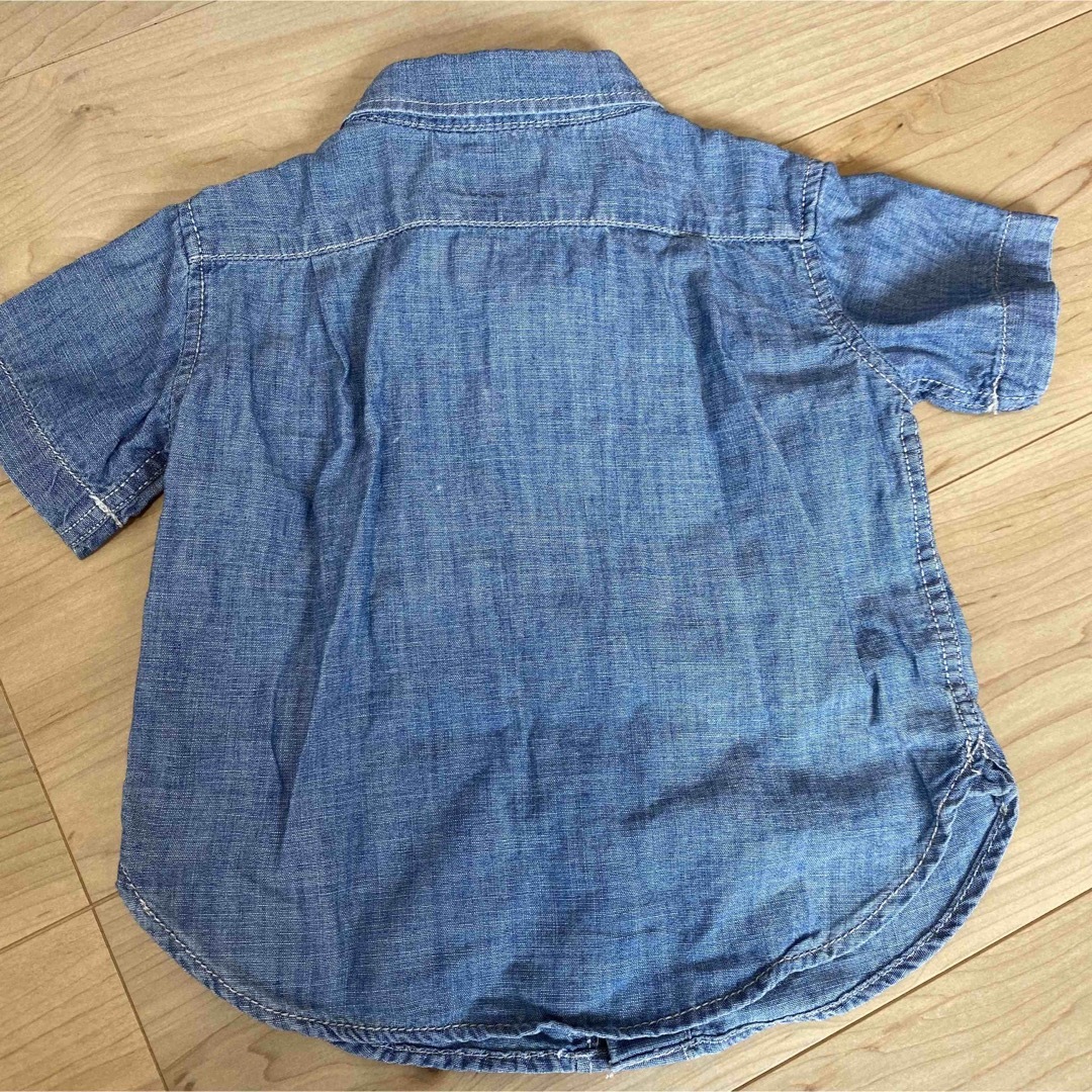 デニムシャツ 半袖シャツ 半袖 西松屋 80 キッズ/ベビー/マタニティのキッズ服男の子用(90cm~)(Tシャツ/カットソー)の商品写真