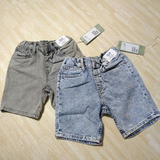 エイチアンドエム(H&M)の新品H&Mコンフォートストレッチルーズフィットデニムショートパンツセット(パンツ/スパッツ)