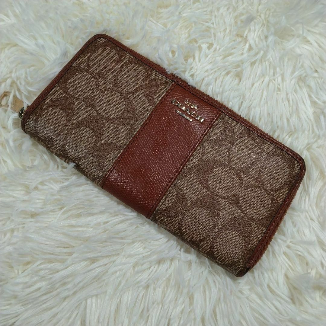 COACH(コーチ)のCOACH シグネチャー レザー 長財布 ブラウン レディースのファッション小物(財布)の商品写真