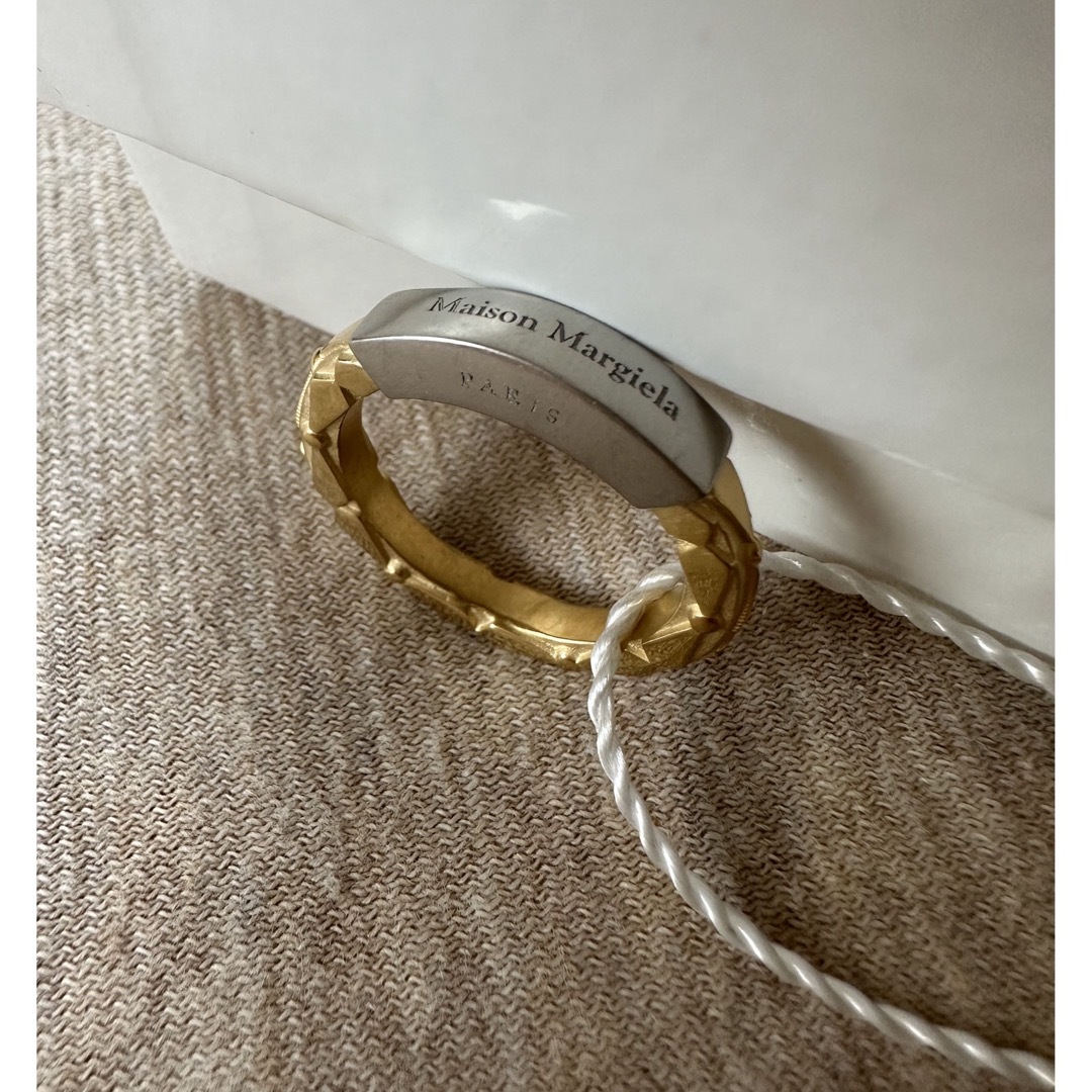4新品 メゾン マルジェラ エングレーブ リング 指輪 シルバー ゴールド 真鍮