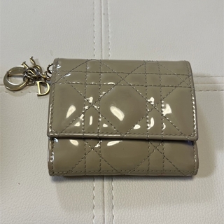 美品 ⭐️ DIOR レディディオール ウォレット パテント カナージュ グレー