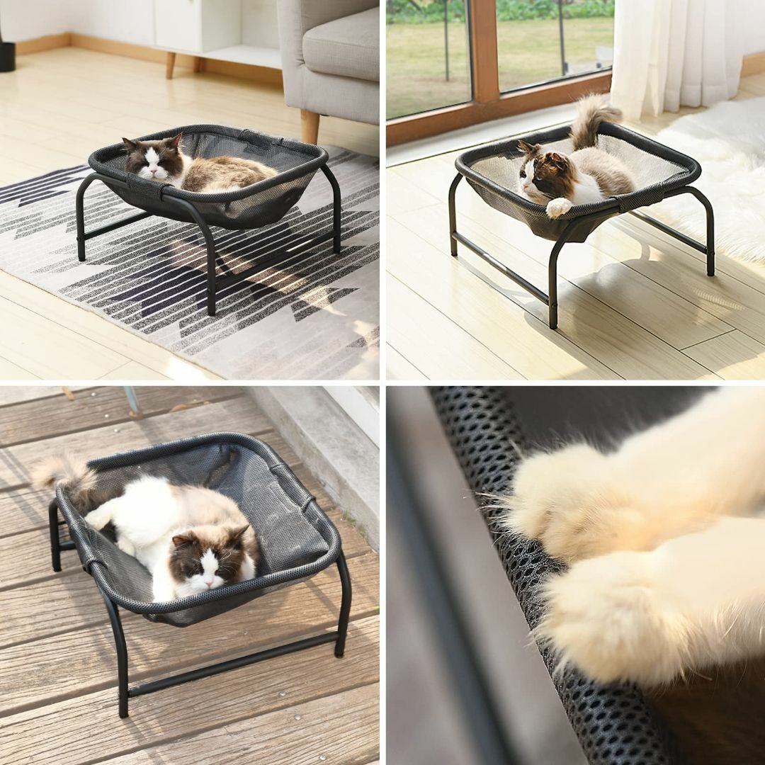 JUNSPOW 猫ハンモック【デブ猫のために特別に設計 】猫ベッド犬猫用ベッド 5