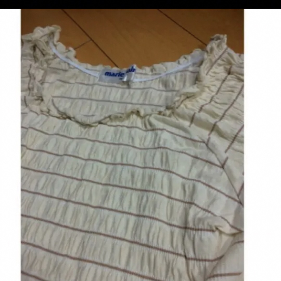 Marie Claire(マリクレール)のマリクレールアイボリーボーダ伸縮カットソ レディースのトップス(シャツ/ブラウス(半袖/袖なし))の商品写真
