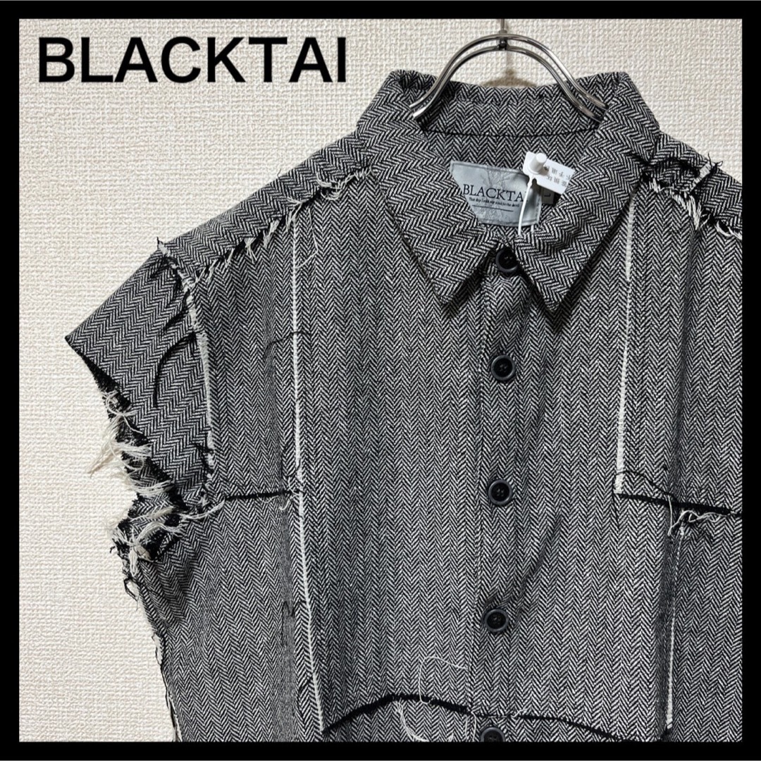 【新品】定価2万 BLACKTAI ノースリーブ ブロークン シャツ 再構築