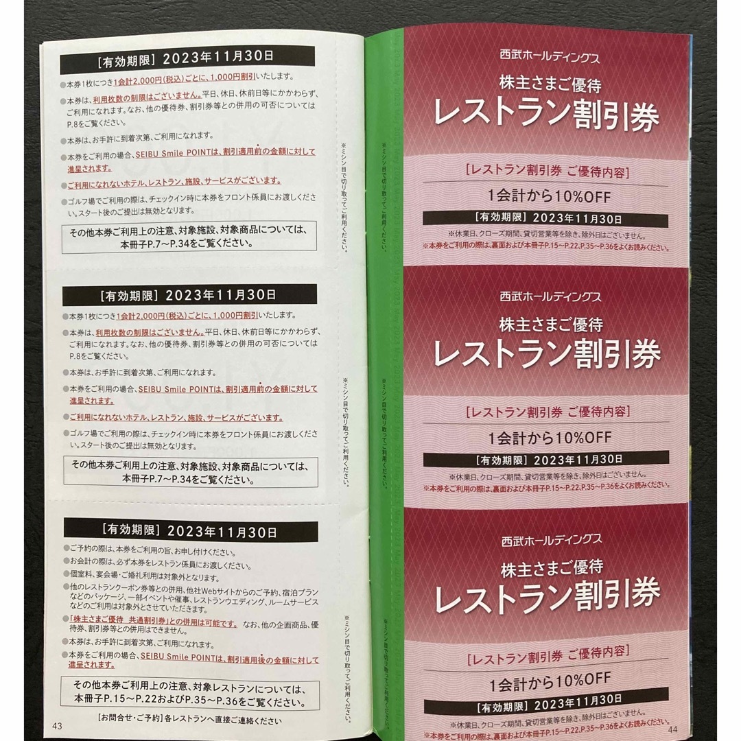 西武ホールディングス　株主優待券　西武鉄道株主優待乗車証　切符２枚　 チケットの優待券/割引券(その他)の商品写真