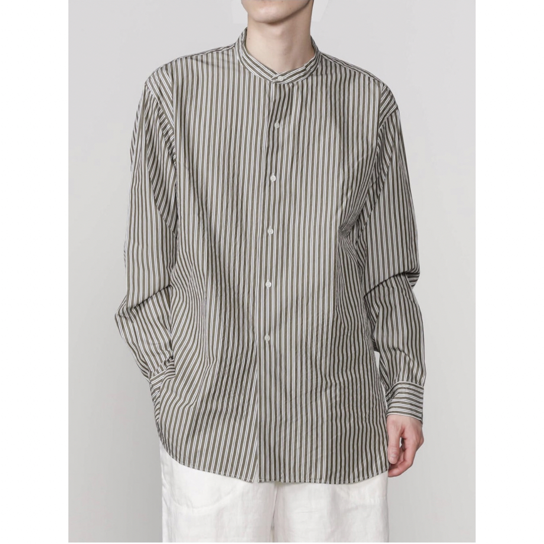 KAPTAIN SUNSHINE 23SS コットンシルク バンドカラーシャツ | www