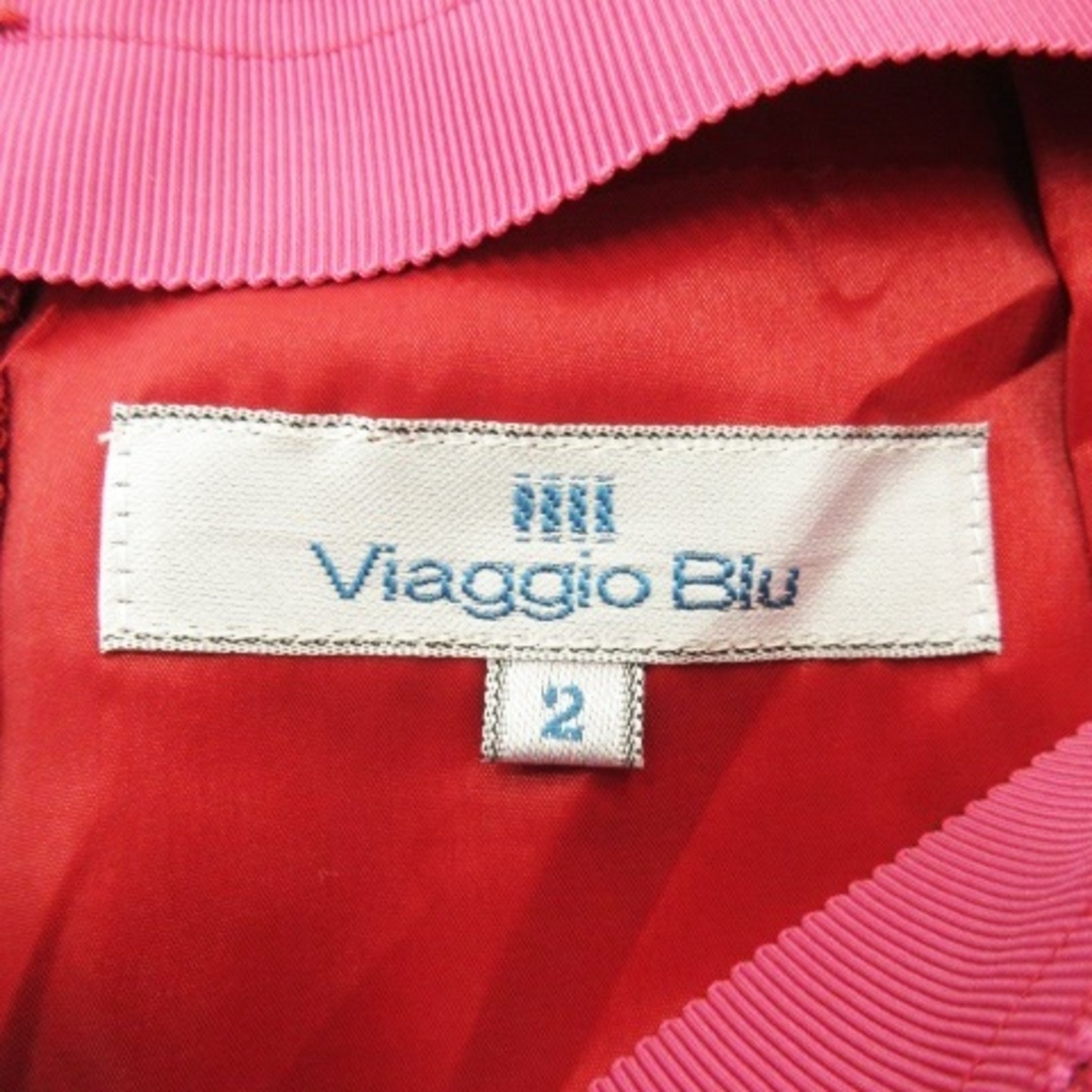 VIAGGIO BLU(ビアッジョブルー)のビアッジョブルー スカート タイト ミニ タック ウール混 2 ピンク レディースのスカート(ミニスカート)の商品写真