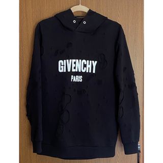 ジバンシィ(GIVENCHY)のGIVENCHY (ジバンシー)   デストロイ加工ロゴプリント　パーカー(パーカー)