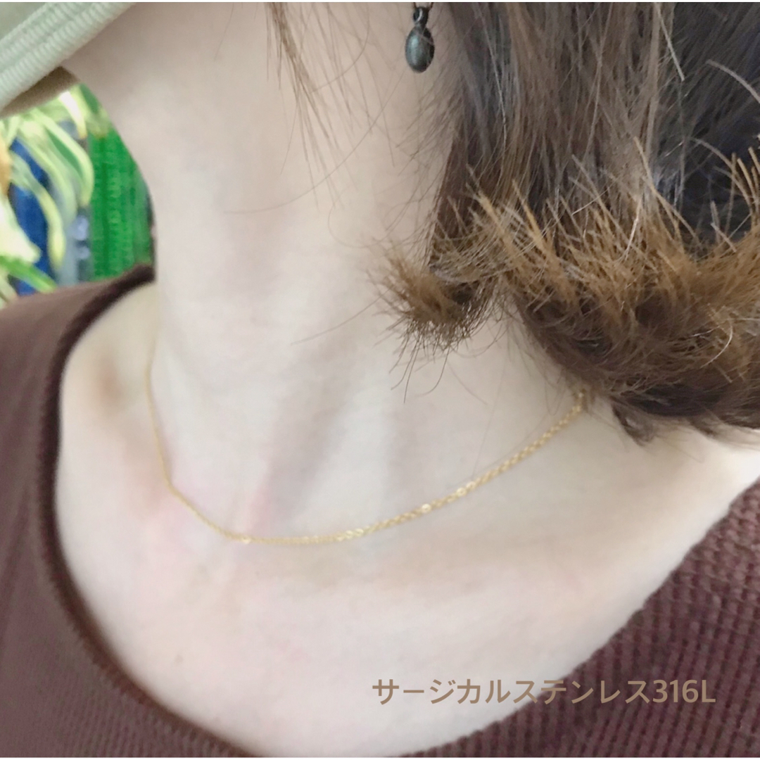 ＊1.2mm あずきチェーン アジャスター付き＊ステンレスネックレス レディースのアクセサリー(ネックレス)の商品写真