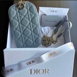 クリスチャンディオール(Christian Dior)のDIOR フォンホルダー　ブルー　ラムスキン(ショルダーバッグ)