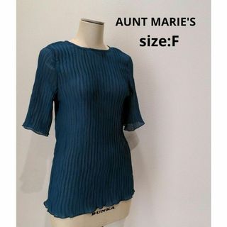 アントマリーズ(Aunt Marie's)のAUNT MARIE'S アントマリーズ シアー 五分袖 トップス プリーツ加工(シャツ/ブラウス(半袖/袖なし))