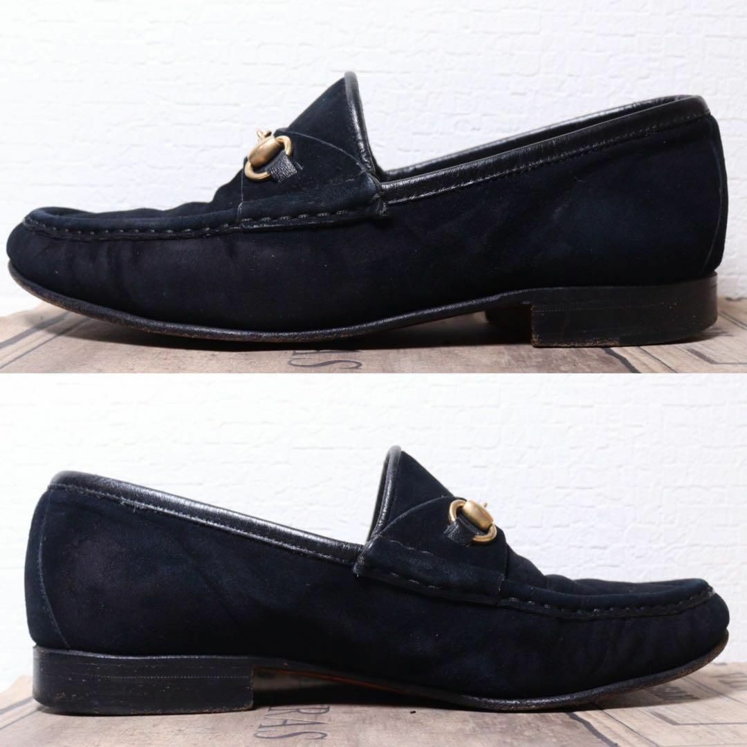 GUCCI グッチ 22.5 スエード ホースビット ローファー 黒 2021最新の GUCCI グッチ 22.5 スエード ホースビット ローファー 黒 2021最新の