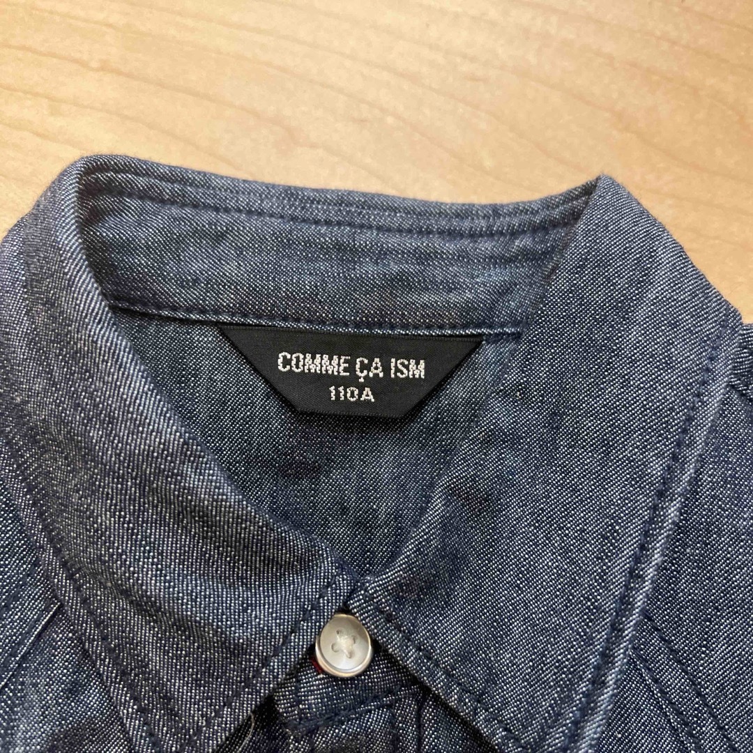 COMME CA ISM(コムサイズム)のコムサ　デニム、カットソー切替シャツ キッズ/ベビー/マタニティのキッズ服男の子用(90cm~)(ブラウス)の商品写真