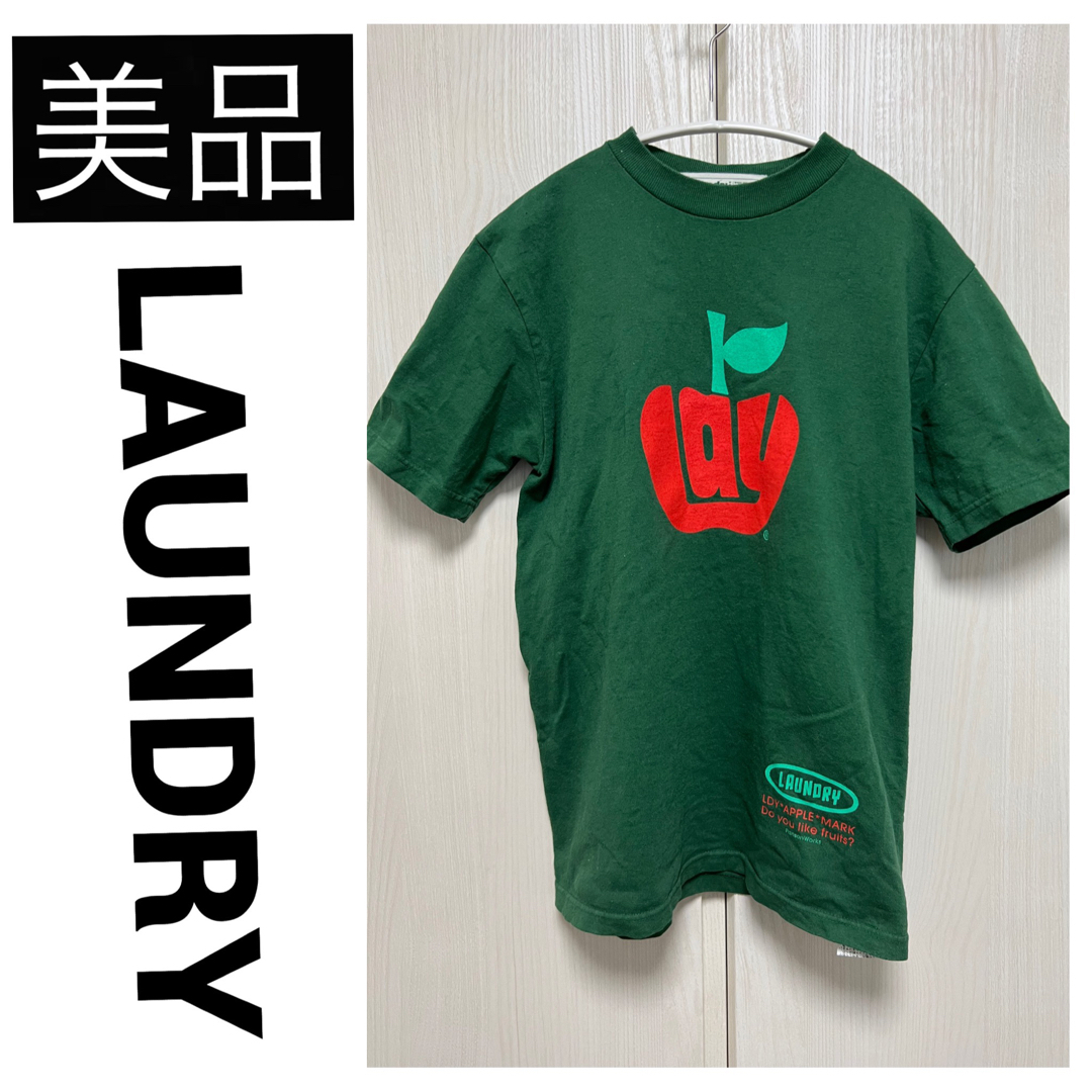 LAUNDRY(ランドリー)の美品　ランドリー 半袖 Tシャツ カットソー アップル ロゴ グリーン S レディースのトップス(Tシャツ(半袖/袖なし))の商品写真